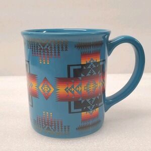 Pendleton Woolen Mills Chief Joseph Blue Southwest Aztec Ceramic Coffee Cup Mug